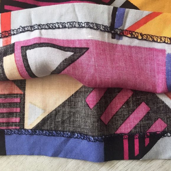 VTG Small Geometric Mod Abstract Art To Wear 80’s Colorful Picasso Artsy Vibrant - Picture 5 of 8